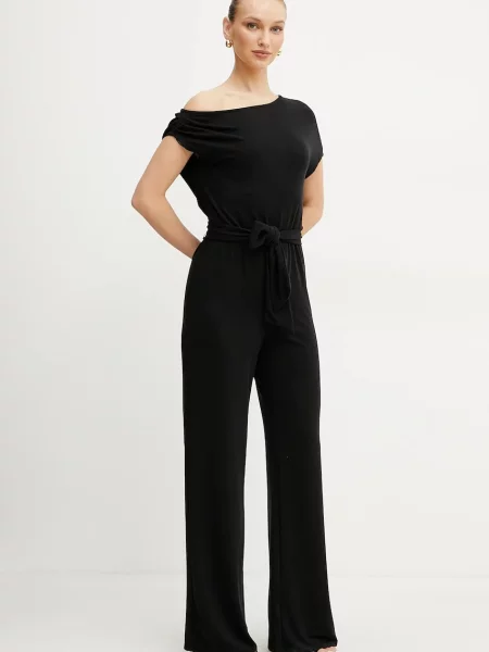 Guess kombinezon RUMI z dekoltem okrągłym czarny