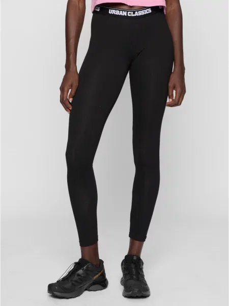 Leginsy Urban Classics Ladies Logo Leggings Black XS czarne
