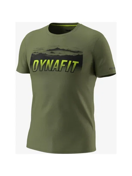 Koszulka Dynafit Transalper Graphic zielony khaki żółty S czarny