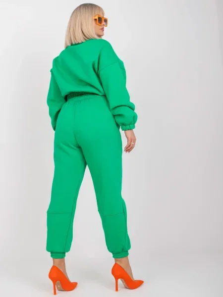 Hlače Fashionhunters zelena