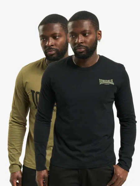 LONSDALE Tričko Ayrshire khaki černá