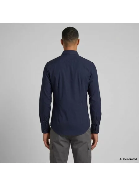 Džínsová košeľa Calvin Klein Jeans popelín modrá