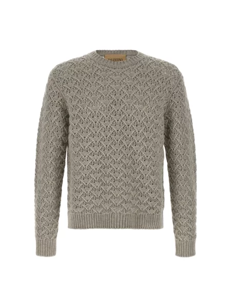 Sweter Valentino Garavani z kaszmiru szary