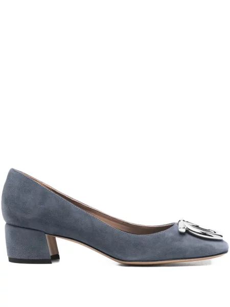 Pantofi cu toc Ferragamo cu cataramă albastru