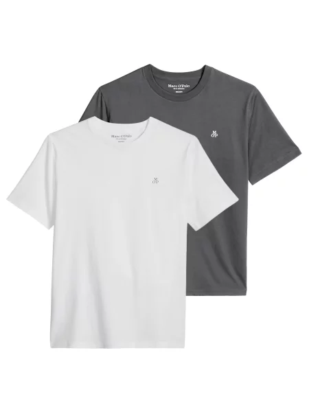 Marc O'Polo Tricou gri închis alb