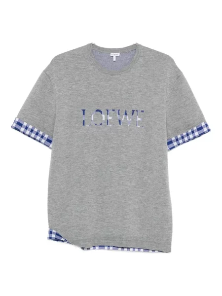 Tricou Loewe în carouri gri