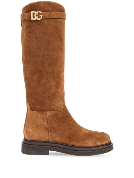 Botine Dolce & Gabbana din piele de căprioară maro