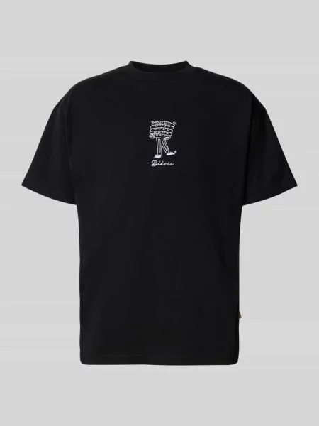 T-shirt z wyhaftowanym motywem i logo model ‘BAKERY’ Blkvis czarna