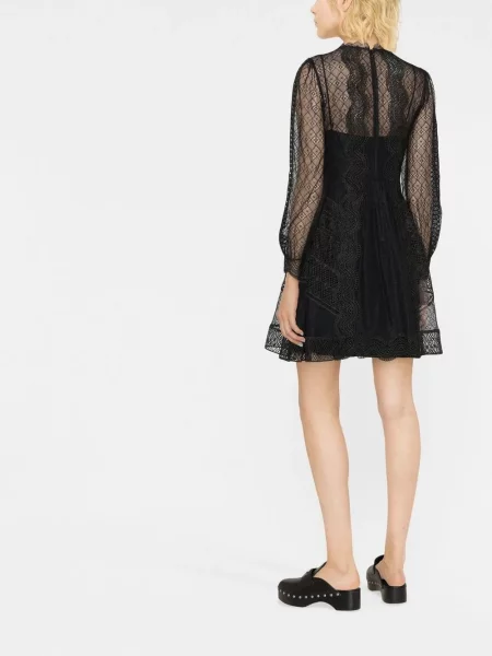 Rochie mini Alberta Ferretti din dantelă negru