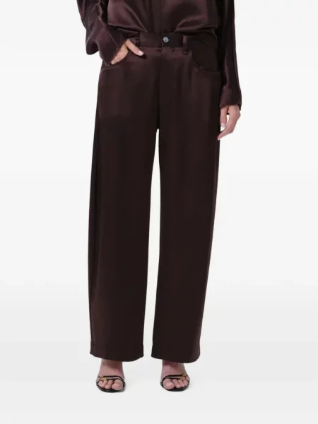 Pantaloni Citizens Of Humanity din satin maro