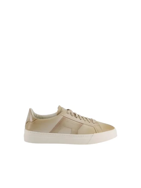 Sneakersy Santoni skórzane beżowe