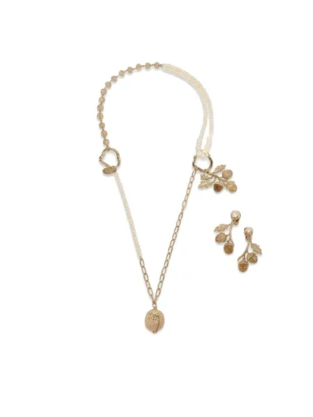 Набір: ланцюжок і сережки Weekend Max Mara золотий