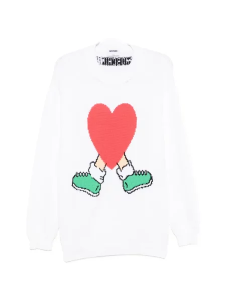 Sweter Moschino w serca biały