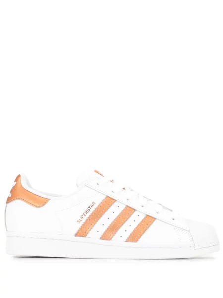 Sneakerși Adidas Superstar cu șireturi din dantelă alb