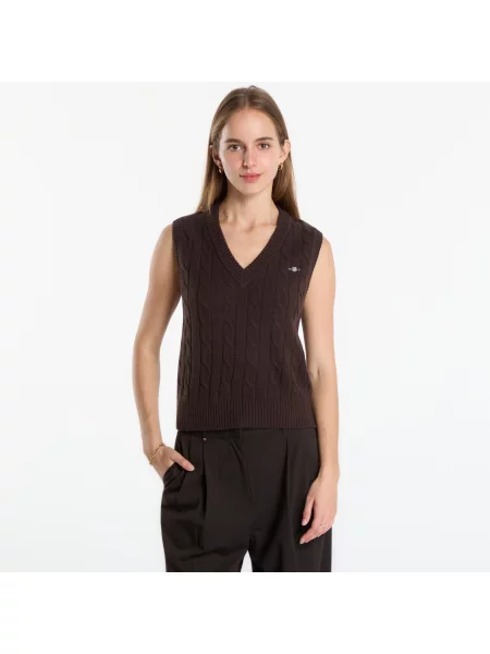 Kamizelka Gant Lambswool Cable Knit Vest Light Ochre M