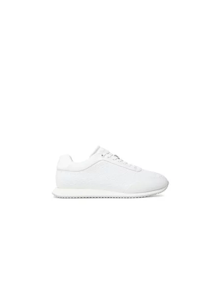 Calvin Klein Sneakersy Runner Lace Up Mono Pu bílá