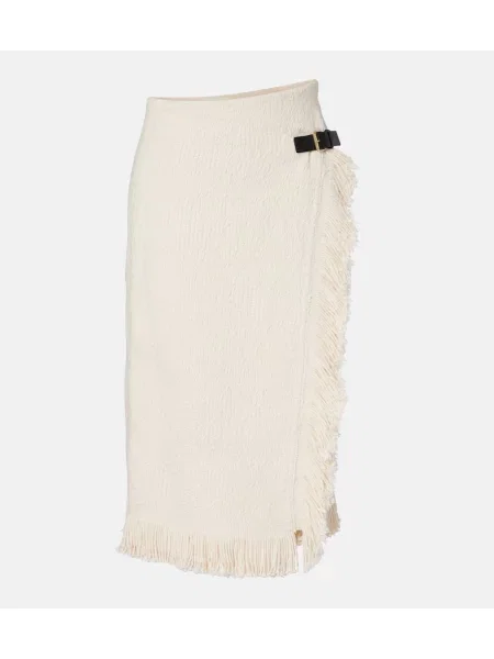 Lniana spódnica midi Isabel Marant do kolan biała