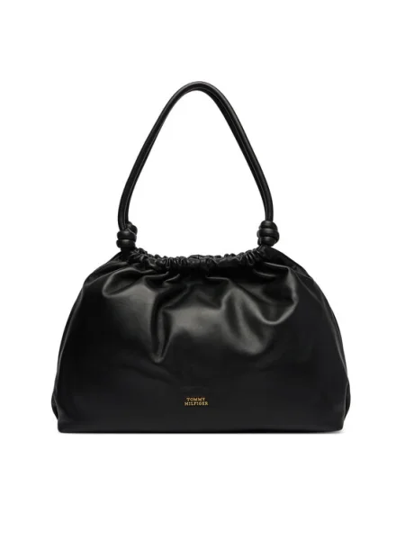 Tommy Hilfiger Geantă Th Soft Leather Hobo negru