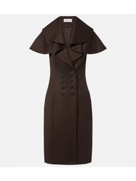 Rochie Mcqueen de lână drapată maro