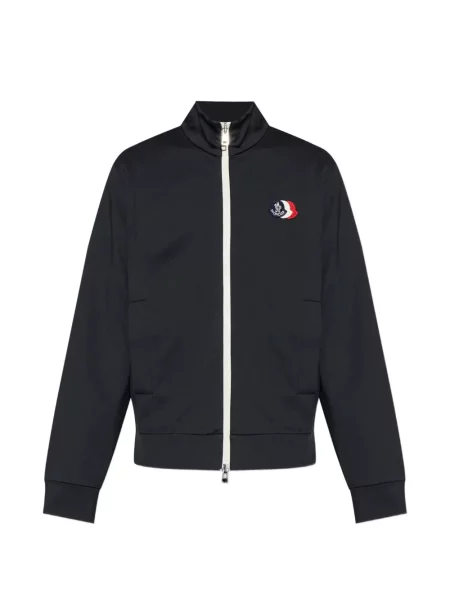 Hanorac cu fermoar Moncler cu autograf albastru