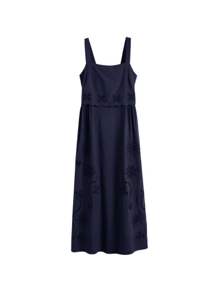 Rochie midi Chinti & Parker cu broderie cu model floral albastru