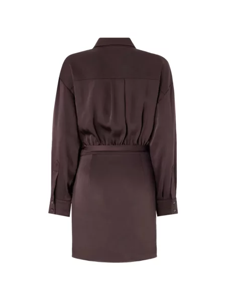 Lung rochie tip cămașă Pinko plic maro