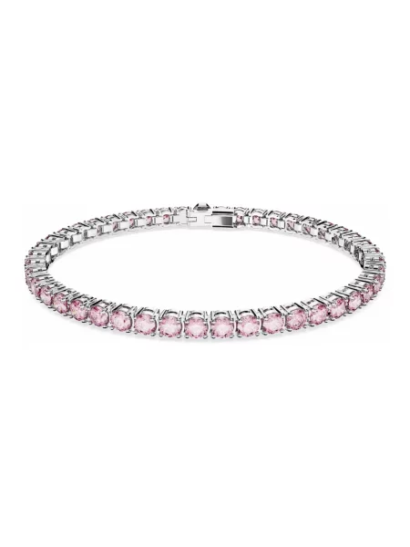 Naszyjnik Swarovski do tenisa różowy
