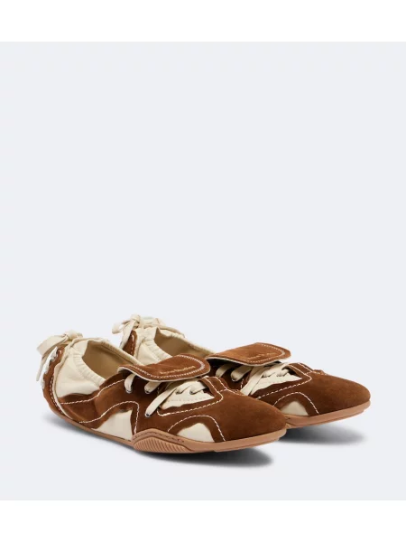 Sneakerși Acne Studios din piele de căprioară maro