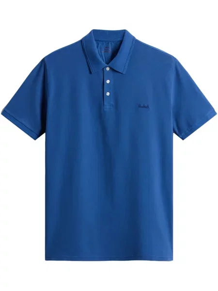 Polo Woolrich cu broderie albastru