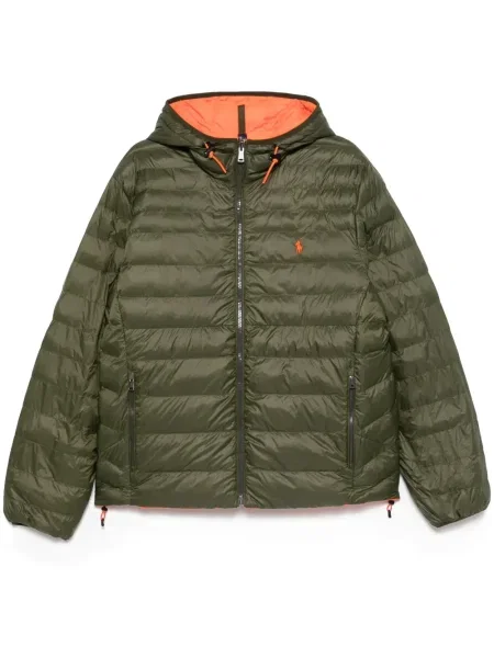 Риза Polo Ralph Lauren бродирана с качулка на райета зелено