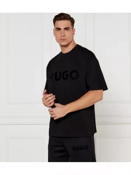 HUGO Tricou Dinkee | Oversize fit negru