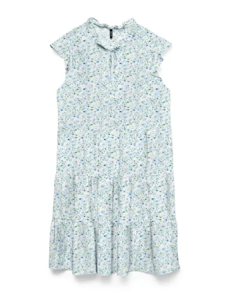 VERO MODA Rochie VMALBA albastru deschis / verde mentă alb