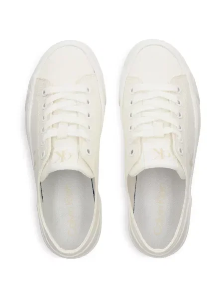 Sneakerși Calvin Klein cu autograf alb