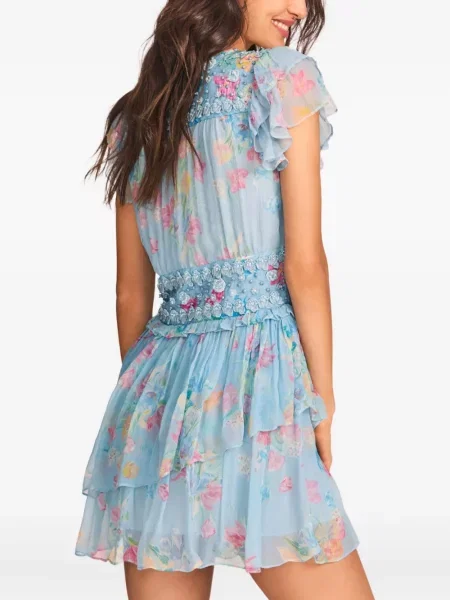 Rochie midi Loveshackfancy până la genunchi de costum albastru