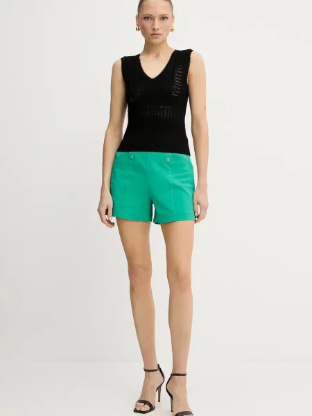 Шорти Morgan однотонна висока посадка SHEON зелений