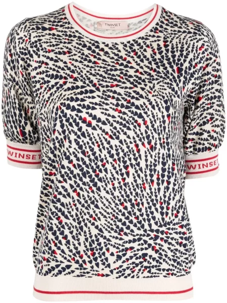Tricou Twinset cu imagine cu motiv cu inimi