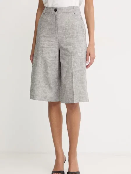 Pinko bermudy z dodatkiem lnu szare