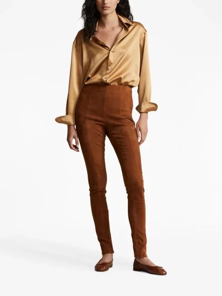 Zateplené sametové šortky cargo Polo Ralph Lauren s vysokým pasem oranžové