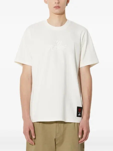 Tricou Adidas cu dungi cu broderie albastru