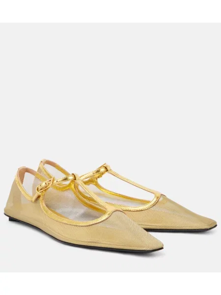 Pantofi cu toc The Attico plasă auriu