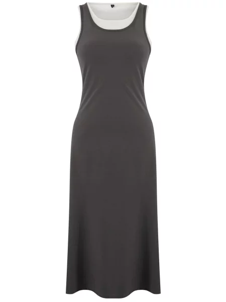 Trendyol Rochie gri închis alb
