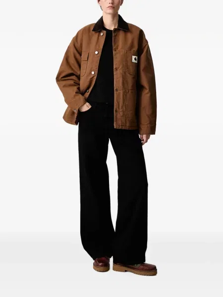 Široke traperice Carhartt Wip s autogramom crna