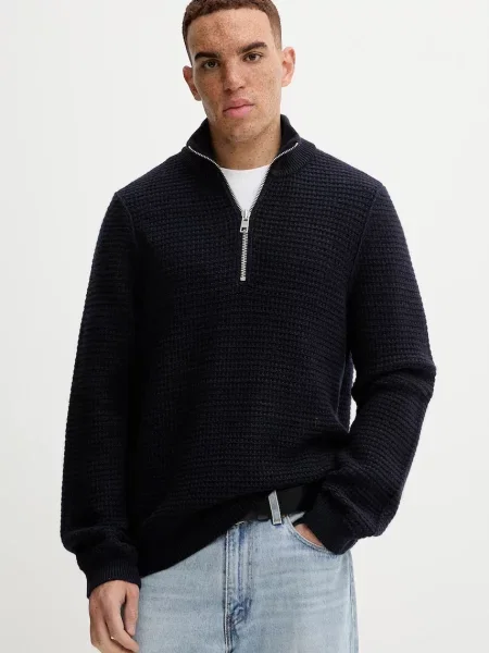 Marc O'Polo pulover din amestec de lână bleumarin călduros