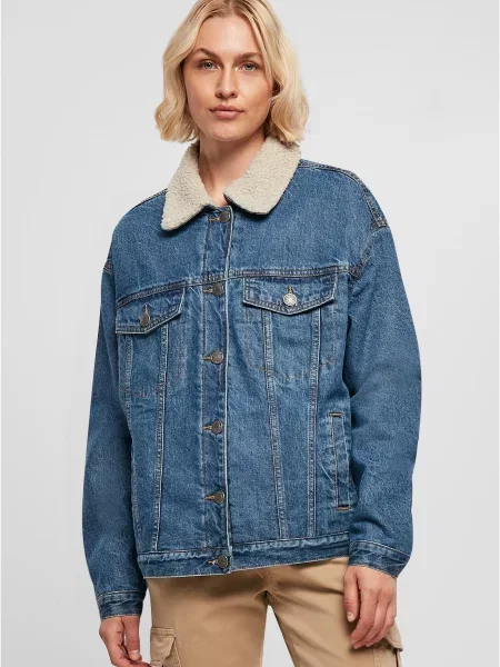 Urban Classics Átmeneti dzseki krém / farmer kék