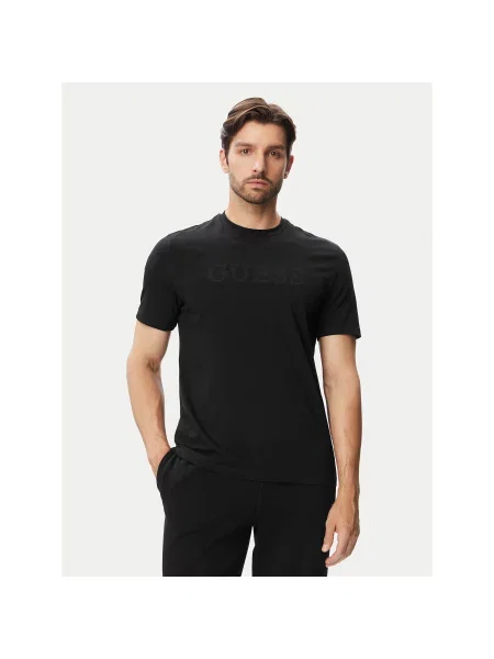 Guess T-Shirt Regular Fit μαύρο