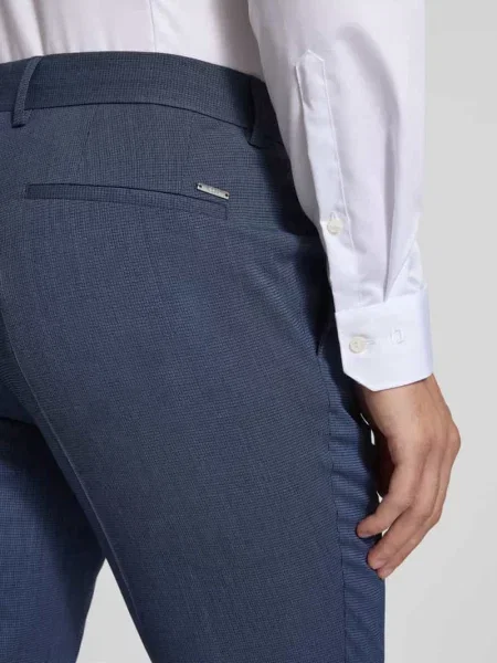 Boss Spodnie Garniturowe Genius Slim Fit blau granatowe