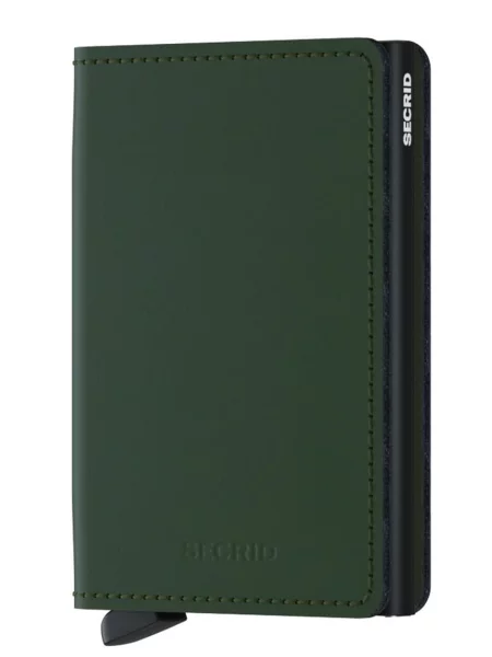 Secrid Portofel de piele verde
