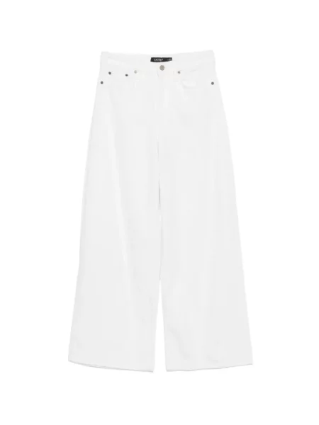 Blugi cu picior larg Lauren Ralph Lauren cu talie înaltă alb