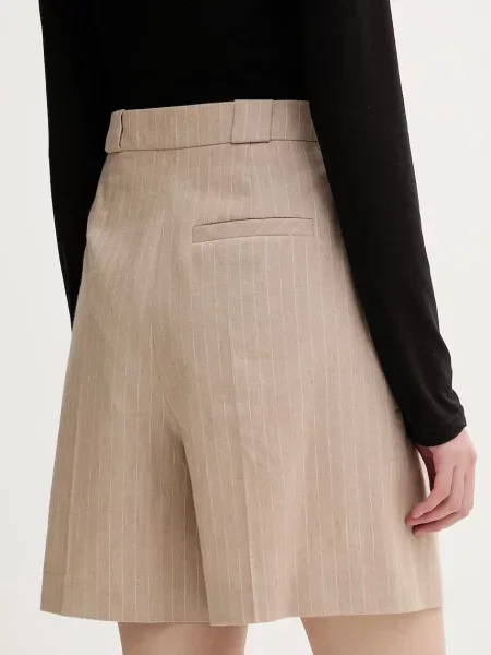 Bermudy o kroju regular fit z Mieszanka bawełny i lnu Model HAMONU' Hugo beżowe