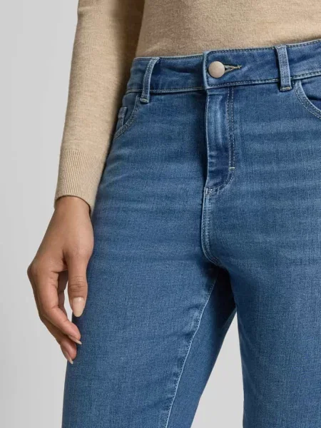 Jeansy Bootcut z 5 kieszeni Christian Berg Woman niebieskie